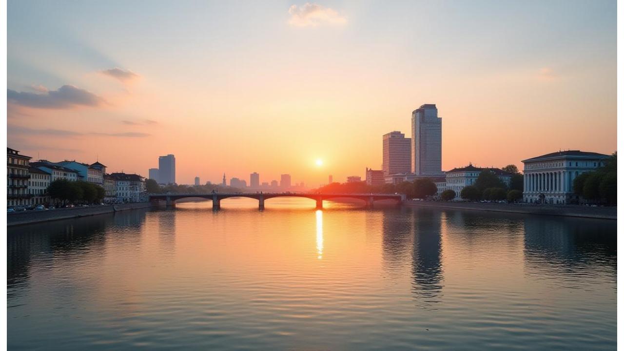 Zürich Skyline bei Sonnenuntergang mit moderner Architektur